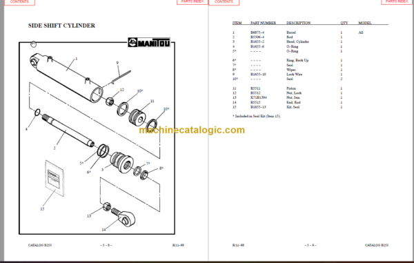 MANITOU S602TC-D PARTS MANUAL