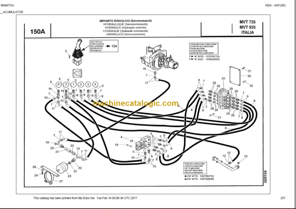 Manitou MVT 735 PARTS CATALOGUE