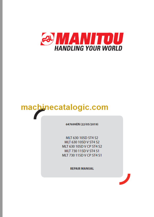 Manitou MLT 630 ST4 Repair Manual