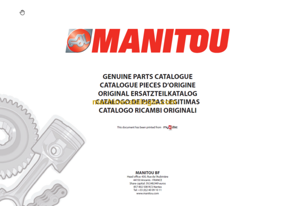 Manitou MLT 731 SB E2 PARTS CATALOGUE