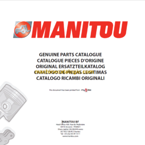 MANITOU M26-4 PARTS CATALOGUE