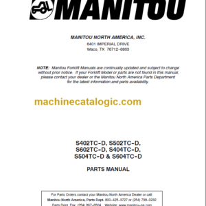 MANITOU S604TC-D PARTS MANUAL