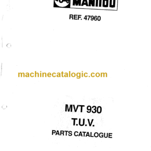 Manitou MVT 935 PARTS CATALOGUE