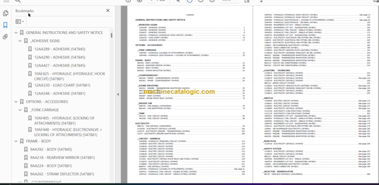 Manitou MLT 731 SB E2 PARTS CATALOGUE