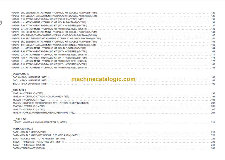 125MANITOU M26-4 PARTS CATALOGUE