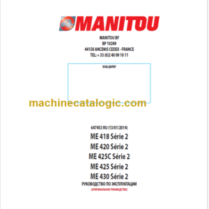 MANITOU Forklift ME 418 420 425C 425 430 Operator's Manual