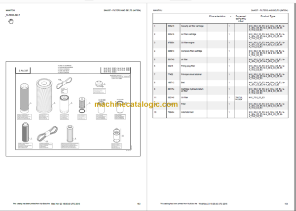 MANITOU M-X 50-2 S3E3 PARTS CATALOGUE