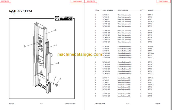 MANITOU 7700 Series Parts Manual