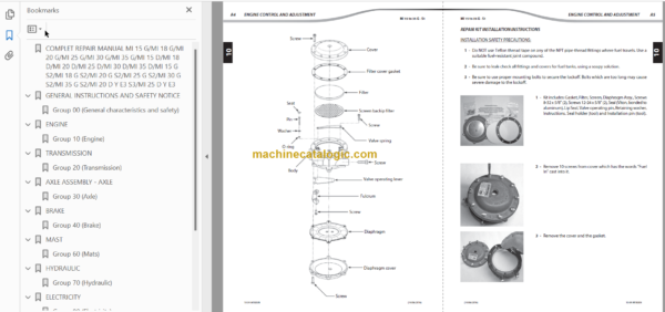 MANITOU MI 20-25-30-35 D Y S3 E3 REPAIR MANUAL