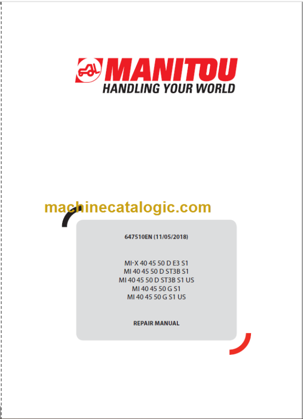 MANITOU MI 40 45 50 D ST3B S1 REPAIR MANUAL