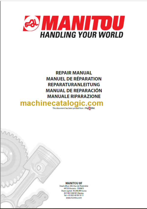 MANITOU ME315 Series 2 REPAIR MANUAL