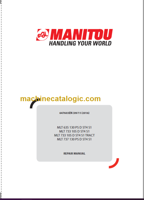 Manitou MLT 635 130 PS D ST4 S1 Repair Manual