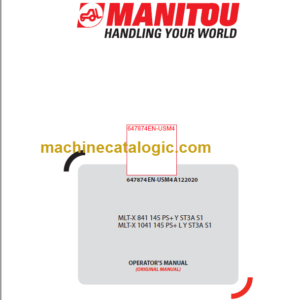 Manitou MLT-X 841 Operator's Manual