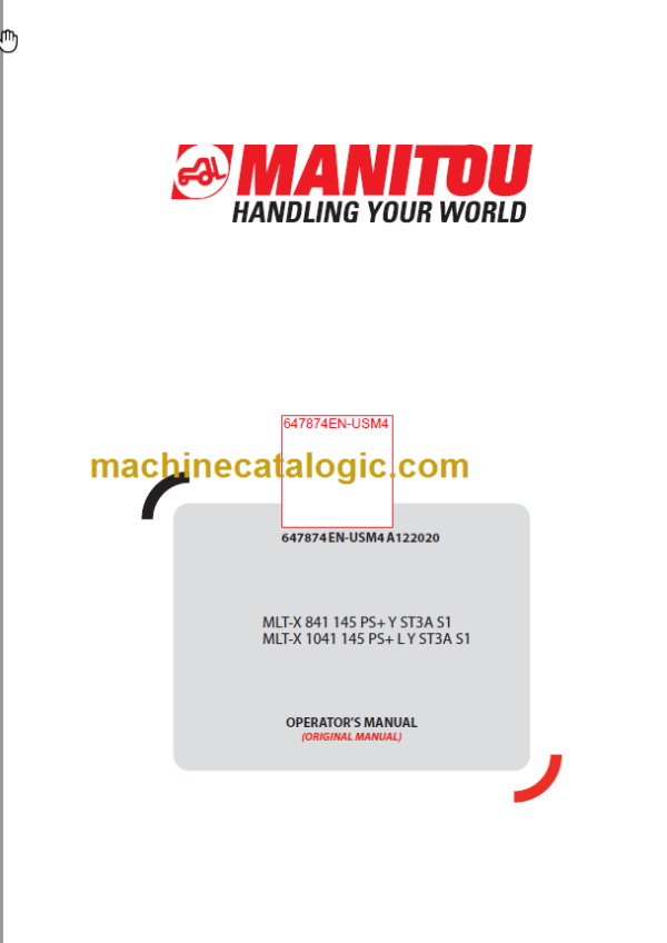 Manitou MLT-X 841 Operator's Manual