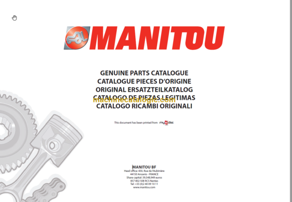 MANITOU M30-2 PARTS CATALOGUE