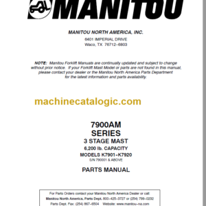 MANITOU 7900AM Series Parts Manual