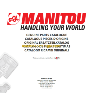 Manitou MVT 665 T E2 COMFORT LINE PARTS MANUAL