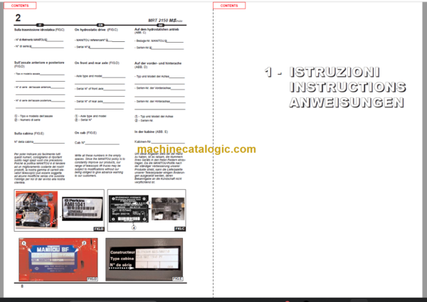 Manitou MRT 2150 M SERIES OPERATOR SERVICE MANUAL