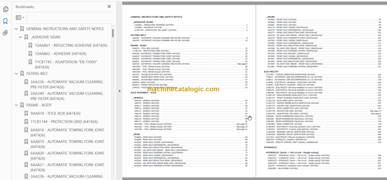 Manitou MLT 732 100D ST3BS1 PARTS CATALOGUE