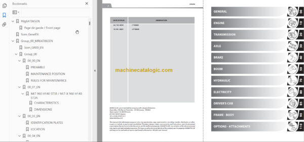 MHT- X 10180 MINING 129M ST3A S1 REPAIR MANUAL