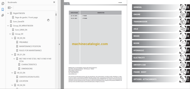 MHT- X 10180 MINING 129M ST3A S1 REPAIR MANUAL