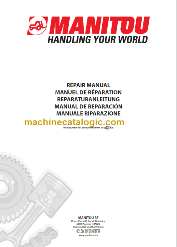 MANITOU ME 425 ME 430 Repair Manual