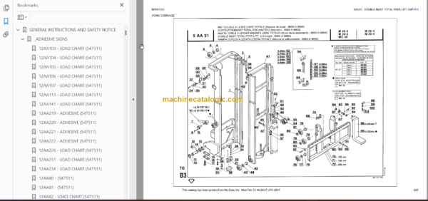 MANITOU M30-2 PARTS CATALOGUE