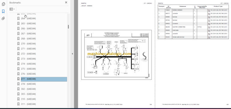 Manitou MLT 741 120 H LSU PARTS MANUALS