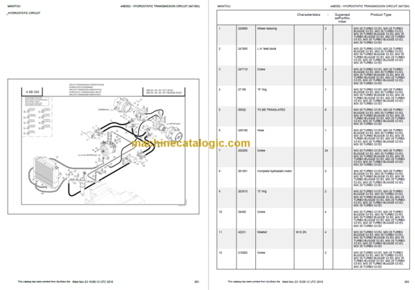 MANITOU M-X 50-4 S3E3 PARTS CATALOGUE