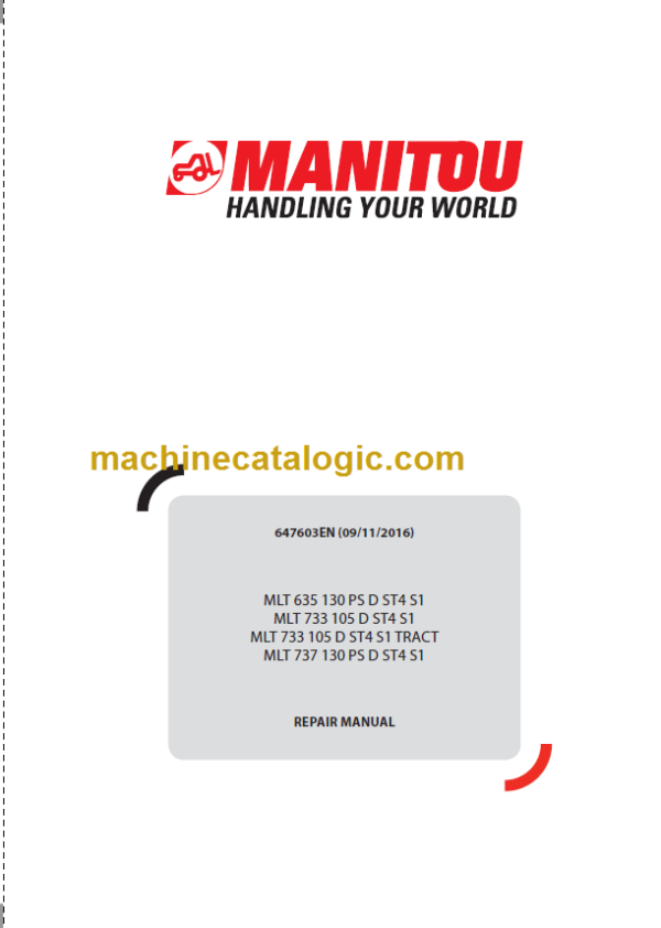 Manitou MLT 733 105 D ST4 S1 Repair Manual