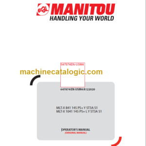 Manitou MLT-X 1041 145 PS+ L Y ST3A S1 Operator's Manual