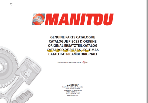Manitou MLT 731 TURBO A SD E3 PARTS MANUALS