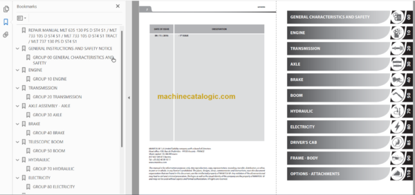 Manitou MLT 733 105 D ST4 S1 Repair Manual