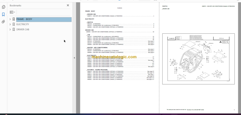 Manitou MLT 731 TURBO A SD E3 PARTS MANUALS