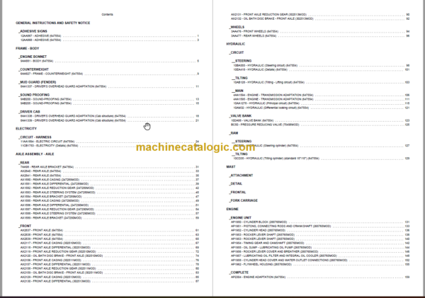 MANITOU M-X 70-2 S3E3 PARTS CATALOGUE