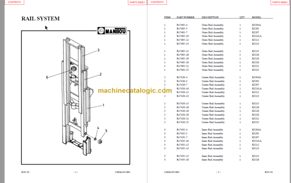 MANITOU 5200 Series Parts Manual