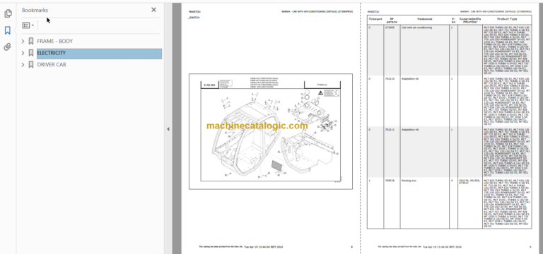 Manitou MLT 731 TURBO A SD E3 PARTS MANUALS