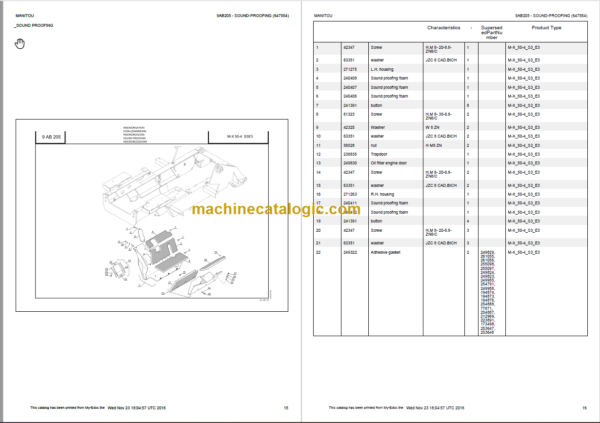 MANITOU M-X 70-2 S3E3 PARTS CATALOGUE