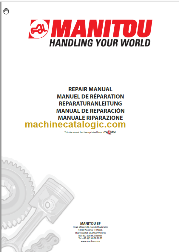 MANITOU ME316 Series 2 REPAIR MANUAL