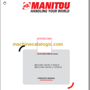 Manitou MLT-X 1041 Operator's Manual