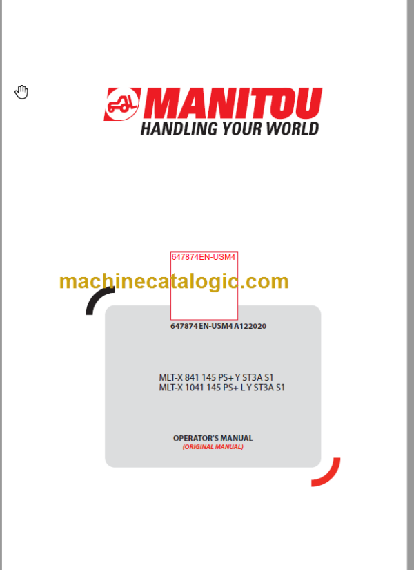 Manitou MLT-X 1041 Operator's Manual