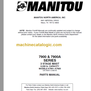 MANITOU 7900-7900A Series Parts Manual