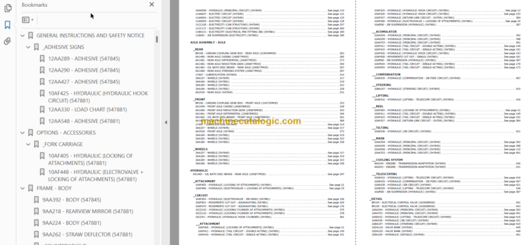 Manitou MLT 634 PS SB E2 Part Catalogue
