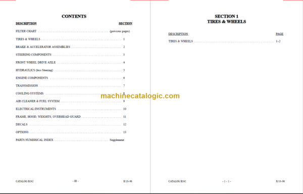 MANITOU T502TC-D PARTS MANUAL SERIES F