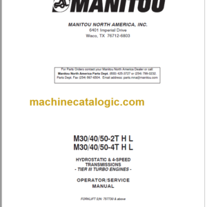 MANITOU M30 40 50-4 H L OPERATOR SERVICE MANUAL