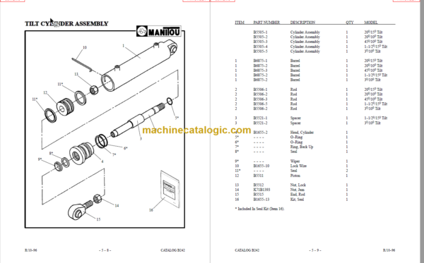 MANITOU T502TC-D PARTS MANUAL SERIES F