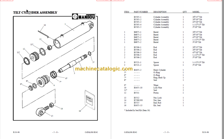 MANITOU T502TC-D PARTS MANUAL SERIES F