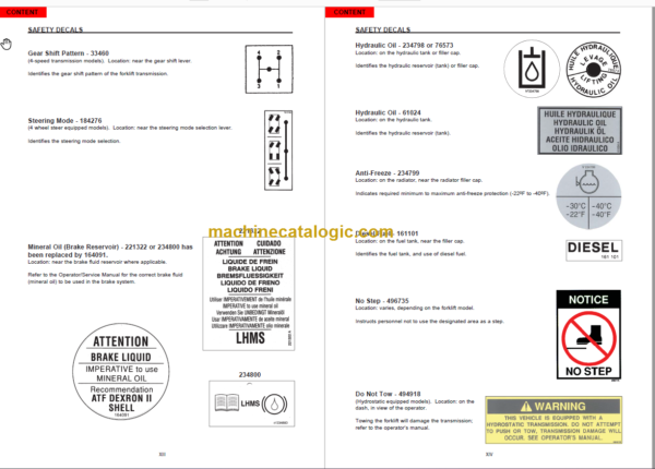 MANITOU M30 40 50-4 H L OPERATOR SERVICE MANUAL