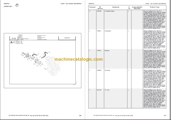 MANITOU MSI 20 25 30 35 MH 20-4 25-4 Parts Catalogue