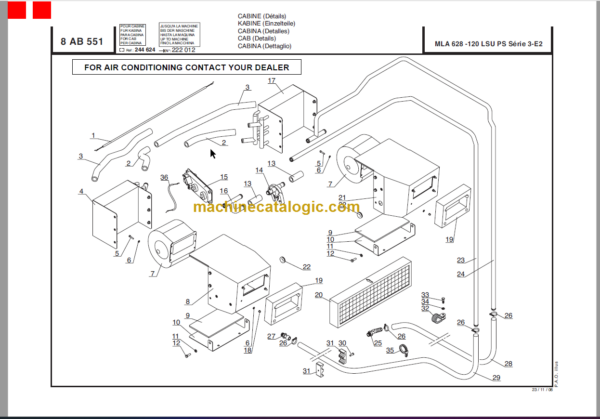 Manitou MLA 628-120 LSU POWERSHIFT SERIES 3-E2 PARTS MANUAL